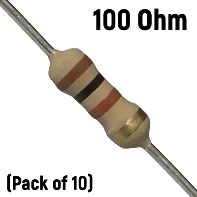 100 ohm, 1/4 Watt Resistor (Pack of 10)