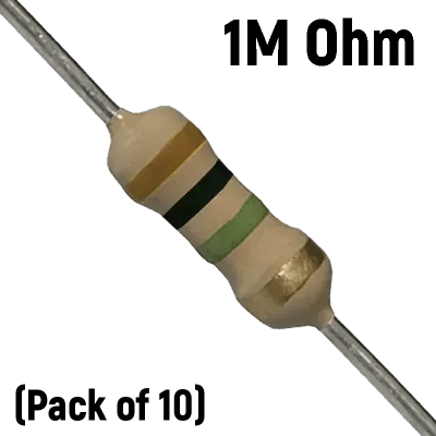 1M Ohm 1/4 Watt Resistor (Pack of 10)