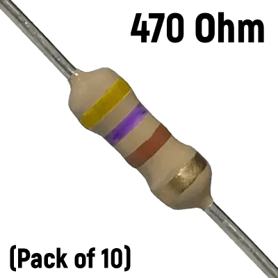 470 ohm, 1/4 Watt Resistor (Pack of 10)