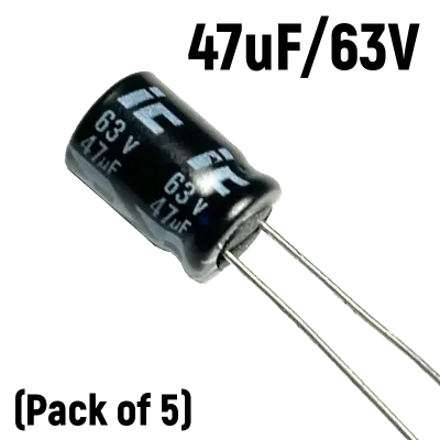 47uf 63V Electrolytic Capacitor (Pack of 5)