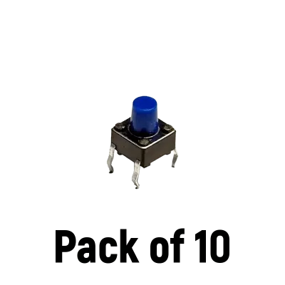 6 x 6 x 8mm Tactile Pushbutton – blue (Pack of 10)