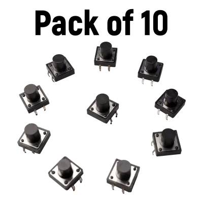 12x12x12mm Tactile Push Button Switch-10Pcs.