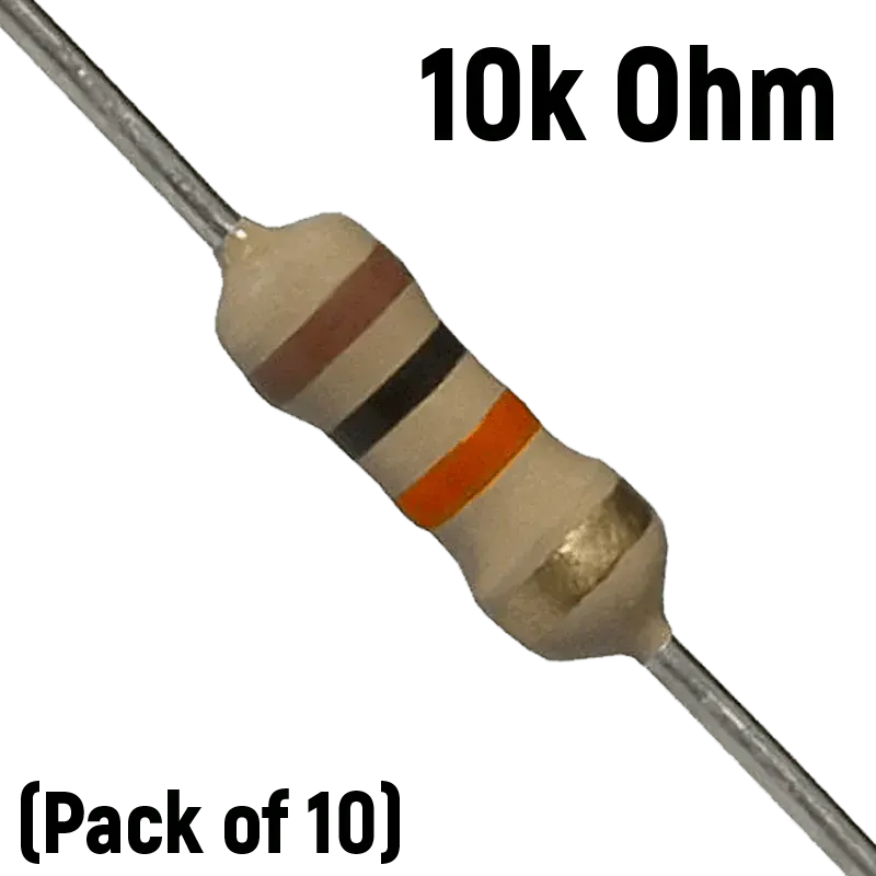 10K ohm, 1/4 Watt Resistor (Pack of 10)