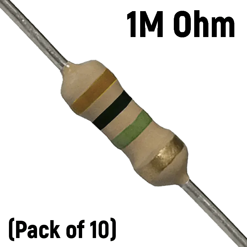 1M Ohm 1/4 Watt Resistor (Pack of 10)