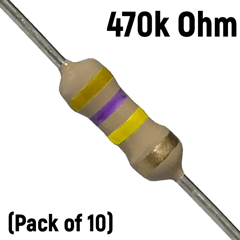 470k ohm, 1/4 Watt Resistor (Pack of 10)