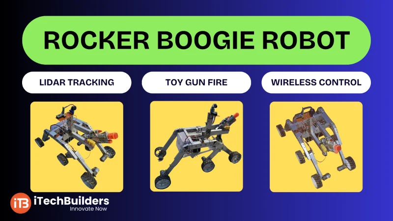 ROCKER BOOGIE ROBOT WITH LIDAR TRACKING AND TOY GUN